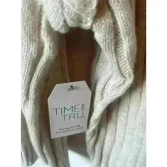 NWT Time & Tru Cream High Neck Cable Knit Sweater, S - Picture 5 of 7
